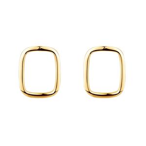 Open Rectangle Stud Earrings in 10ct Yellow Gold