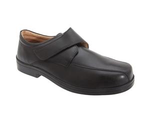 Roamers Mens Xxx Extra Wide Touch Fastening Tramline Casual Shoes (Black) - DF644