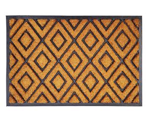 Rubber & coir Diamond Doormat - Natural/Black - Size 60x90 cm
