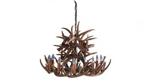 Rustic Lodge White Chandelier