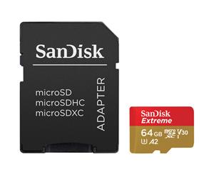 SanDisk 64GB Extreme UHS-I microSDXC Memory Card With SD Adapter