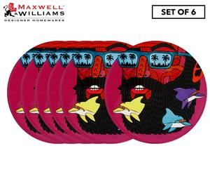 Set of 6 Maxwell & Williams 10.5cm Mulga The Artist Ceramic Round Coaster - Dolphin Man