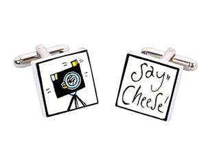 Sonia Spencer Bone China Jobs for the Boys cufflinks Say Cheese