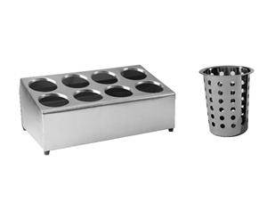 Stainless Steel Cutlery Holder With Baskets - 8 Holes