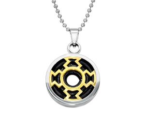 Steel Round Pendant Necklace