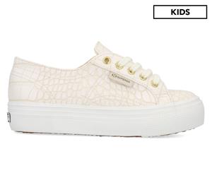 Superga Kids' 2790 Crocodile Platform Sneakers - White
