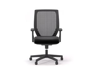 Swan Black Nylon Office Chair - Black Frame