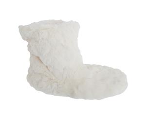 Toesters Womens/Ladies Luxurious Slipper Boots (Cream) - SL569