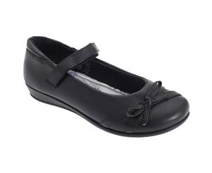 Us Brass Girls Drizzle Touch Fastening Return Bar Shoes (Black) - DF340