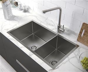 fluso 81x45cm Double Bowl Kitchen Sink
