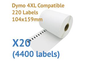 20 x Rolls Dymo 4XL Compatible Large Thermal Shipping Labels 104x159mm (4400 labels)