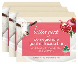 3 x Billie Goat Milk Soap Bar Pomegranate 100g