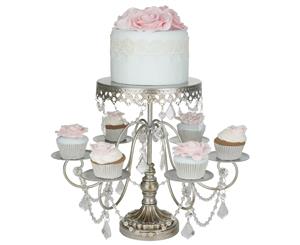 6 + 1 Cupcake and Cake Stand | Silver | Anastasia Collection