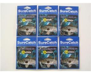 6 x Size 2/0 Surecatch Bounce and Search 30lb Fishing Rigs - Pre-Tied Rigs