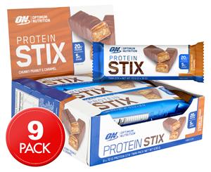 9 x Optimum Nutrition Stix Chunky Peanut & Caramel Protein 70g
