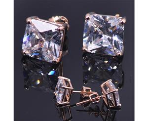 925 Sterling Silver Bling Ear Stud - SQUARE SCREW gold