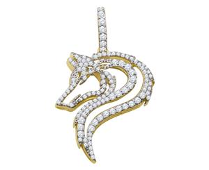 925 Sterling Silver Micro Pave Pendant - DRAGON gold - Gold