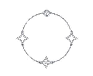 Affinity Collection Star Interlinking Bracelet with clear crystals Rhodium Plated