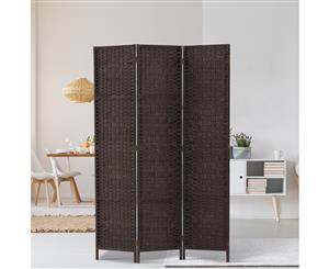 Artiss 3 Panel Room Divider Screen Privacy Rattan Dividers Stand Fold Wove Brown