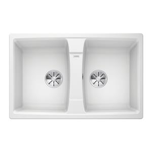 Blanco 80cm White Double Sink