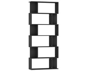Book Cabinet/Room Divider Black Chipboard Home Storage Display Rack