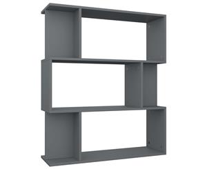 Book Cabinet/Room Divider Grey Chipboard Living Room Storage Rack Stand