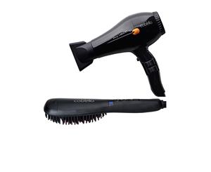 Cabello Pro 4600 Hair Dryer Black + Steam Hair Brush