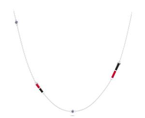 Carolina Hurricanes Sapphire Chain Necklace For Women In Sterling Silver Design by BIXLER - Sterling Silver