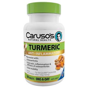 Carusos Natural Health One a Day Turmeric 50 Tablets