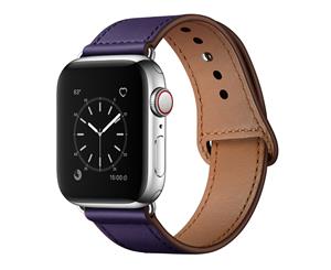 Catzon Watch Band Genuine Leather Loop 38/42mm Watchband For iWatch 40/44mm For Apple Watch 4/3/2/1  Purple