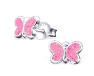 Children's Silver Butterfly Earrings