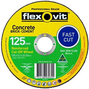 Flexovit 125 x 3.2 x 22.2mm Masonry Cut Off Disc