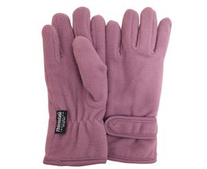 Floso Girls Childrens/Kids Plain Thermal Thinsulate Fleece Gloves (3M 40G) (Lilac) - GL492
