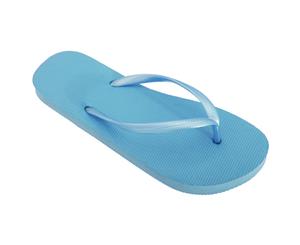 Floso Womens/Ladies Textured Toe Post Flip Flops (Blue) - FLIP252