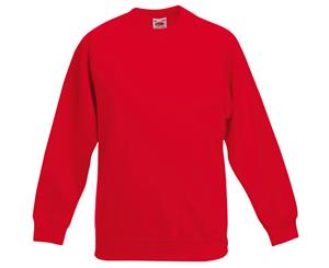 Fruit Of The Loom Childrens Unisex Raglan Sleeve Sweatshirt (Red) - BC1365