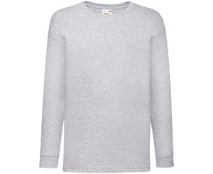 Fruit Of The Loom Childrens/Kids Long Sleeve T-Shirt (Heather Grey) - BC324