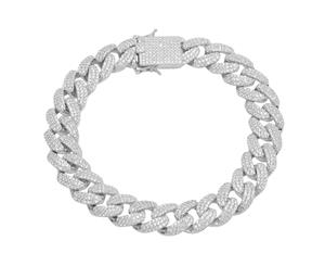Iced Out Bling CUBAN Bracelet - 12mm - Silver