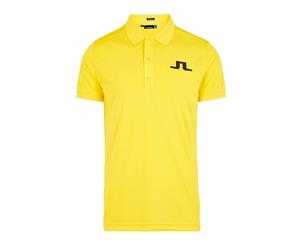 J.Lindeberg M Big Bridge Reg TX Jersey Polo - Banging Yellow/Black - Mens