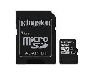 KINGSTON Canvas SelectMicroSD 32GB  80MB/s read and 10MB/s write with SD adapter SDCS/32GB