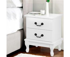 KUBI Bedside Tables Drawers Side Table French Nightstand Storage Cabinet