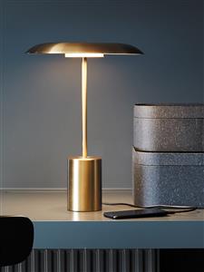 LEDlux Smith LED Table Lamp with USB Port in Aged Bronze