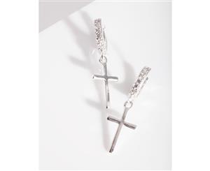 Lovisa Silver Cross Huggie Earrings