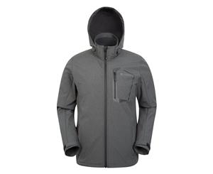 Mountain Warehouse Mens Breathable Softshell Jacket with Water-Resistant - Dark Grey