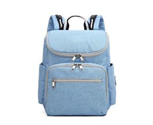 Multifunctional Baby Diaper Nappy Backpack with USB ~ Blue