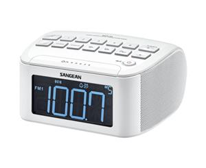 RCR24WH SANGEAN White AM/FM Clock Radio With Large LCD Digital Display AM / FM-Stereo Digital Tuning WHITE AM/FM CLOCK RADIO