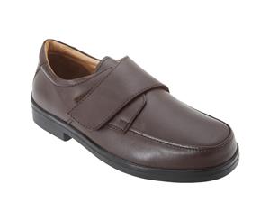 Roamers Mens Extra Wide Fitting Touch Fastening Casual Shoes (Brown) - DF123