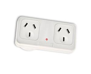 Sansai Horizontal Right Side Powerpoint Double Surge Protector Adaptor/Outlet/AU