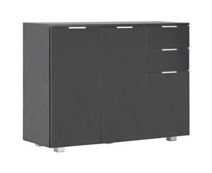 Sideboard High Gloss Black Hallway Kitchen Storage Cabinet Organiser