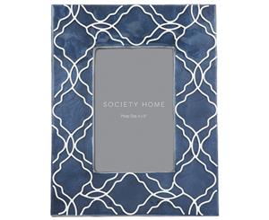 Society Home Osman 4 x 6" Photo Frame 18 x 23cm Navy Blue & White