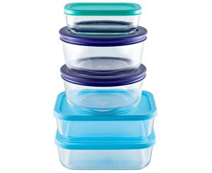 Soffritto Pure Glass Food Storage Container Set of 5 Blue